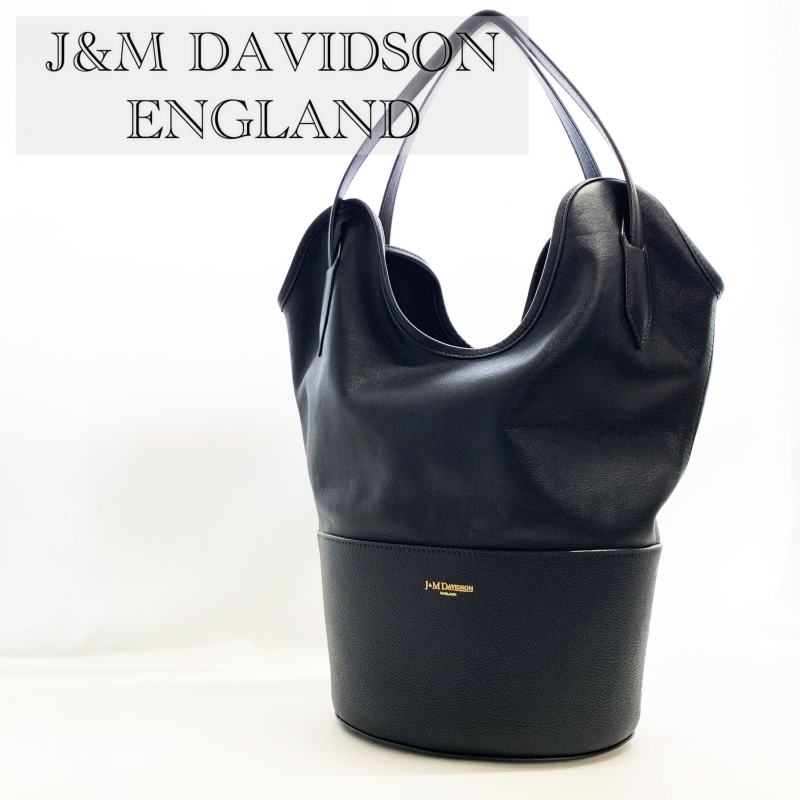 J&M DAVIDSON RAY BUCKET ジェイアンドエム デヴィットソン レイバケット トートバッグ レザー 牛革 ブラック 参考定価¥209,000 _218