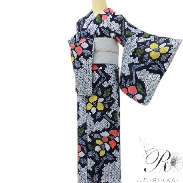 六花-RIKKA- 美品 綿 洗える夏着物 有松鳴海絞り❀夏がパッと目覚める