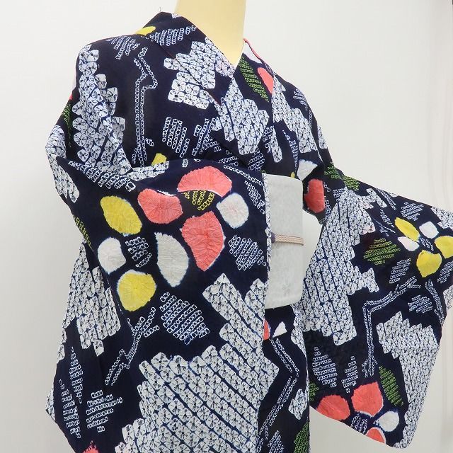 六花-RIKKA- 美品 綿 洗える夏着物 有松鳴海絞り❀夏がパッと目覚める