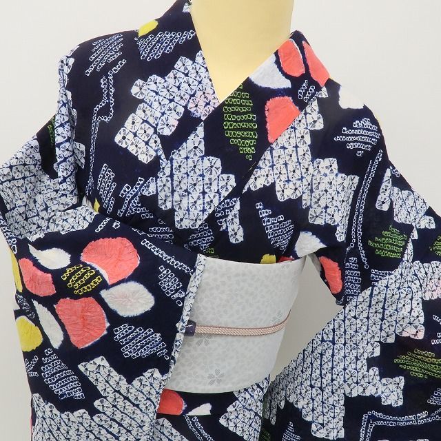 六花-RIKKA- 美品 綿 洗える夏着物 有松鳴海絞り❀夏がパッと目覚める