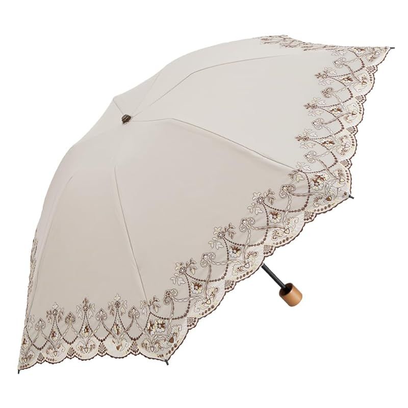 【新品】 [シノワズリーモダン]日傘 完全遮光 UVカット 折りたたみ傘 傘 晴雨兼用 遮光率100% UVカット率100％ 遮熱 逃熱 マーブル 刺繍 涼しい かわいい きれい 軽量 母の日 ギフト (モカ×ブラウンイエロー) 7,993円