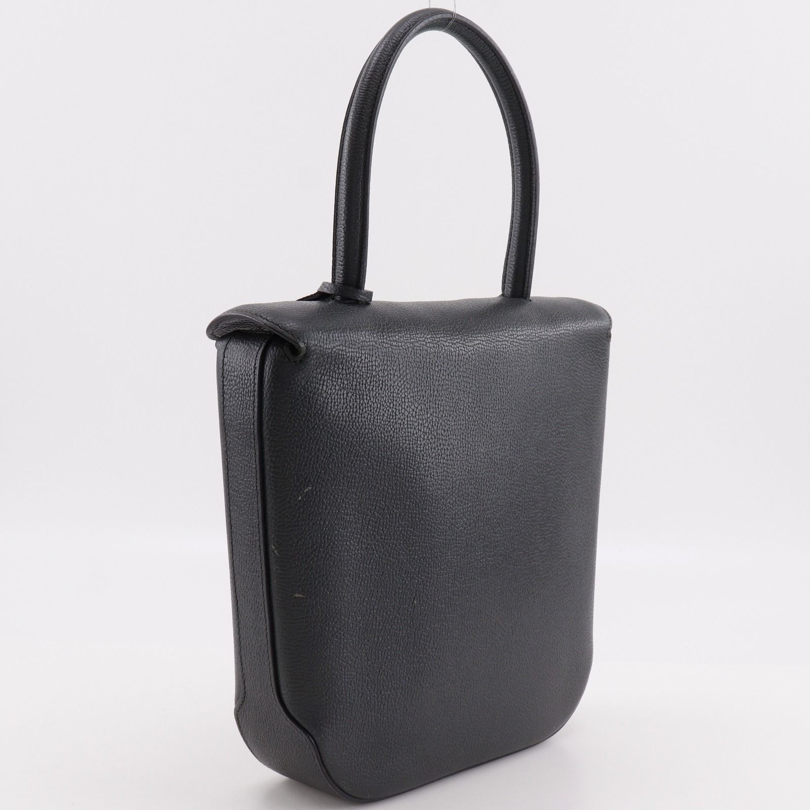 DELVAUX グレー レザー ハンドバッグ DELVAUX】デルヴォー ワンハンドル レザー グレー レディース