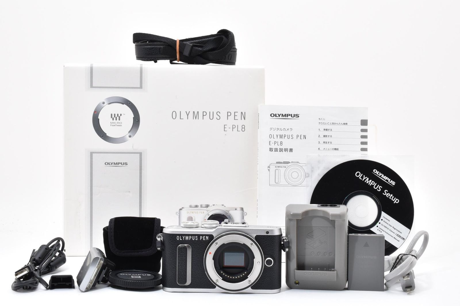 〓美品・シャッター数僅568回〓オリンパス PEN E-PL10 ミラーレス 実用光学美品 箱あり Olympus オリンパス PEN Lite E-PL8 ボディ 黒