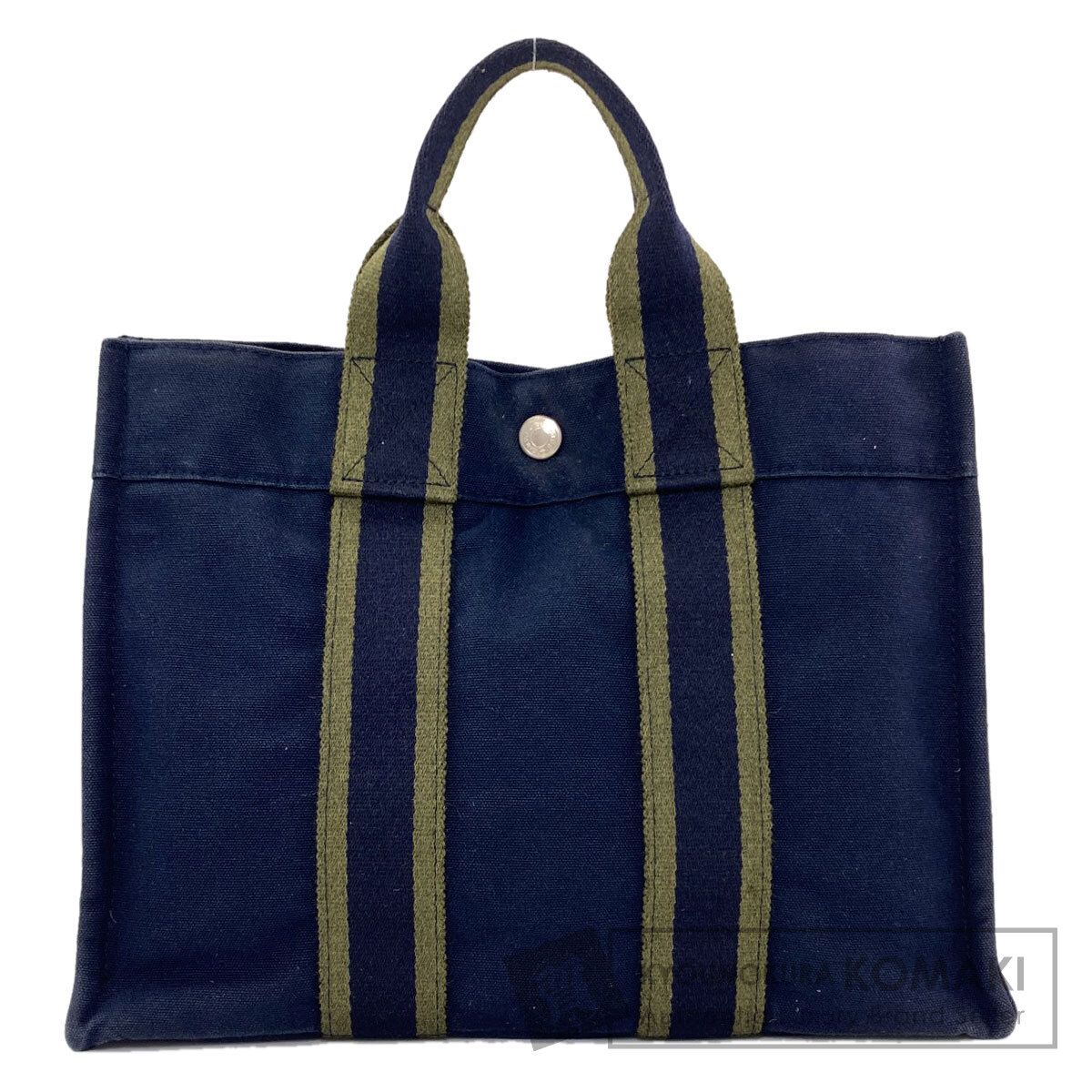 HERMES エルメス サックフールトゥPM ハンドバッグ キャンバス 