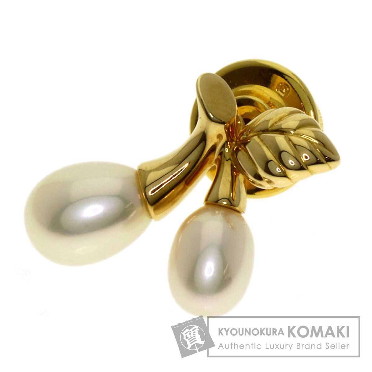 MIKIMOTO ミキモト 淡水パール 真珠 ピンブローチ ブローチ K18YG GP