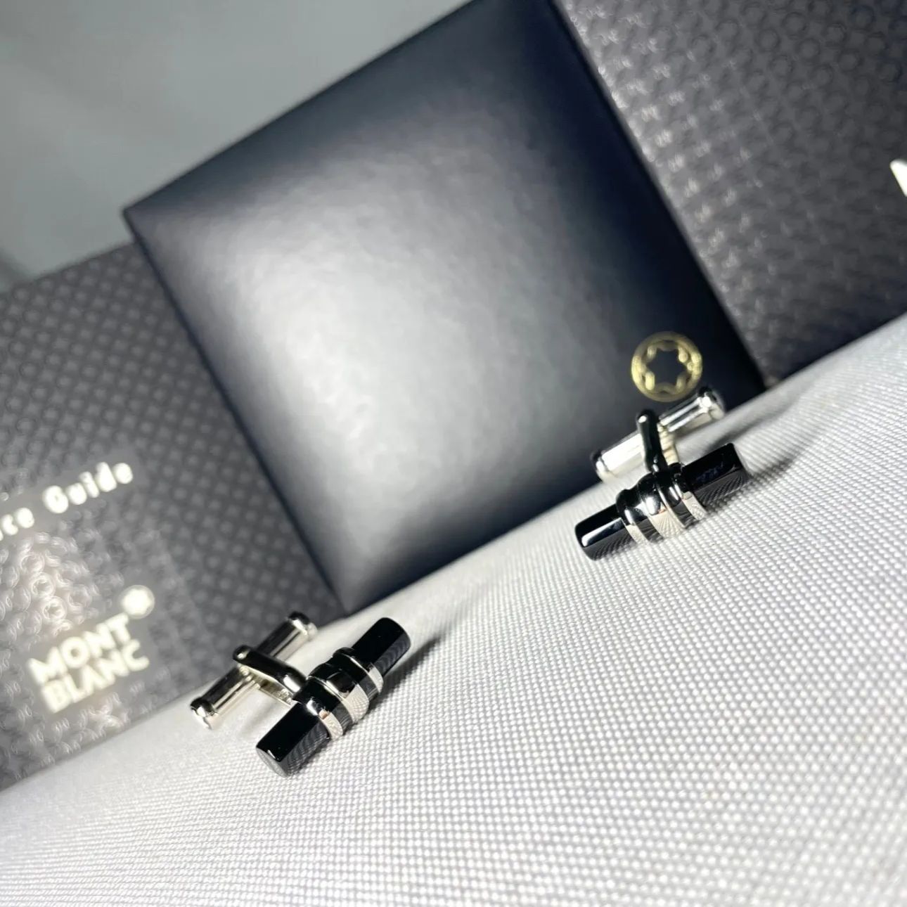 美品 希少 MONTBLANC モンブラン ブラックオニキス&シルバーメタリック