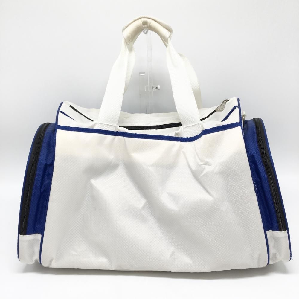 ルコック 2WAYボストンバッグ 白×ブルー 複数ポケット ショルダー