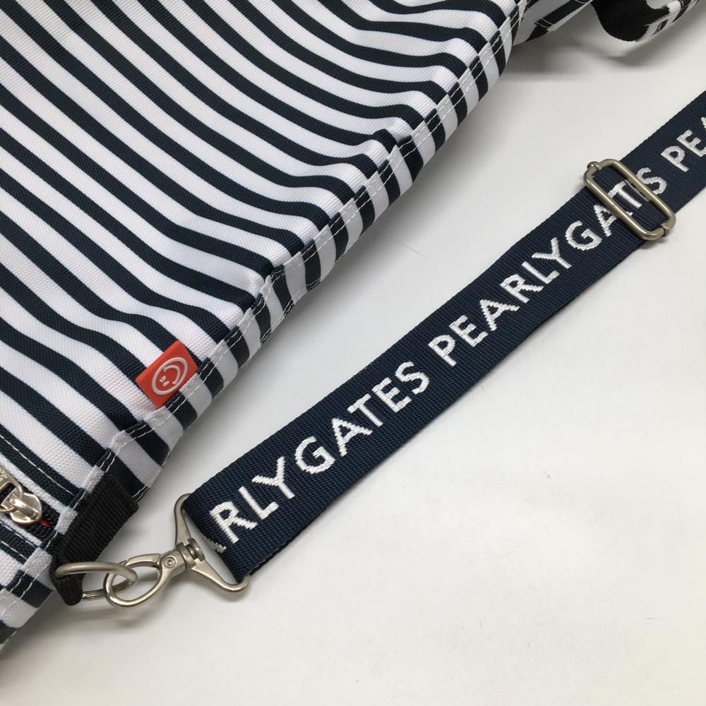 超美品】パーリーゲイツ クラブケース 白×ネイビー ボーダー