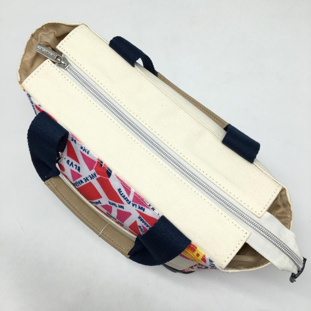新品】ビバハート カートバッグ アイボリー×ネイビー×ピンク 一部総柄