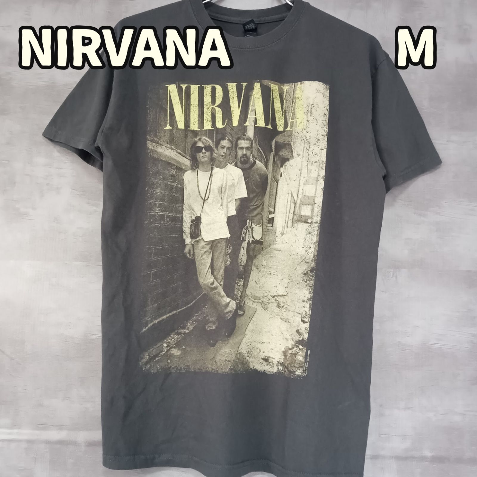 NIRVANA NEVERMIND Tシャツ M&O Gold M&O Gold NIRVANA ニルヴァーナ バンドTシャツ 墨黒 M サイズ 半袖【オ