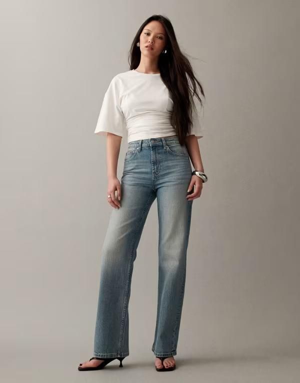 エイソス レディース ボトムス デニムパンツ ヴィンテージ ストレート ジーンズ ASOS DESIGN comfort stretch straight leg jeans in vintage w