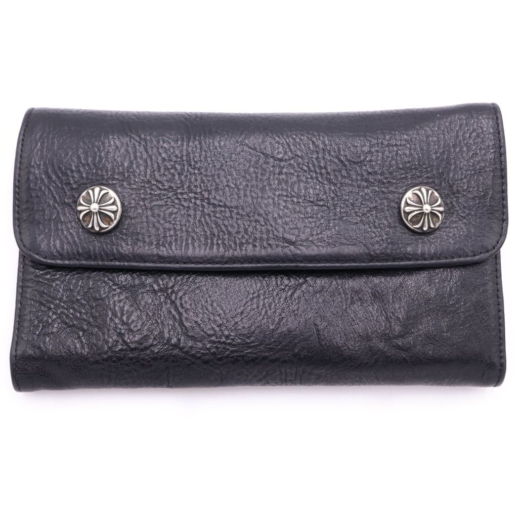 CHROME HEARTS (クロムハーツ) WAVE ウェーブ レザーウォレット 財布 ブラック