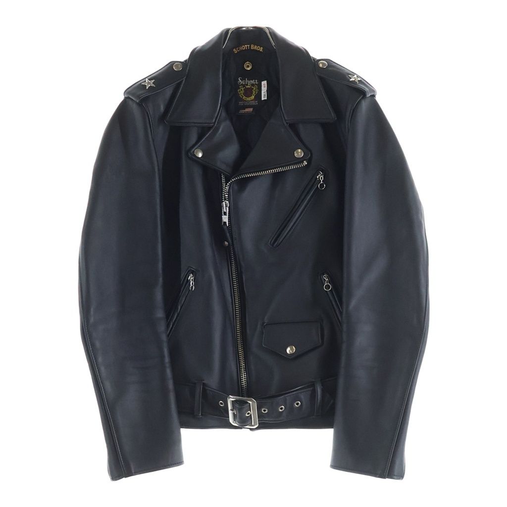 SCHOTT (ショット) ワンスター レザー ダブル ライダース ジャケット ブラック 613UST
