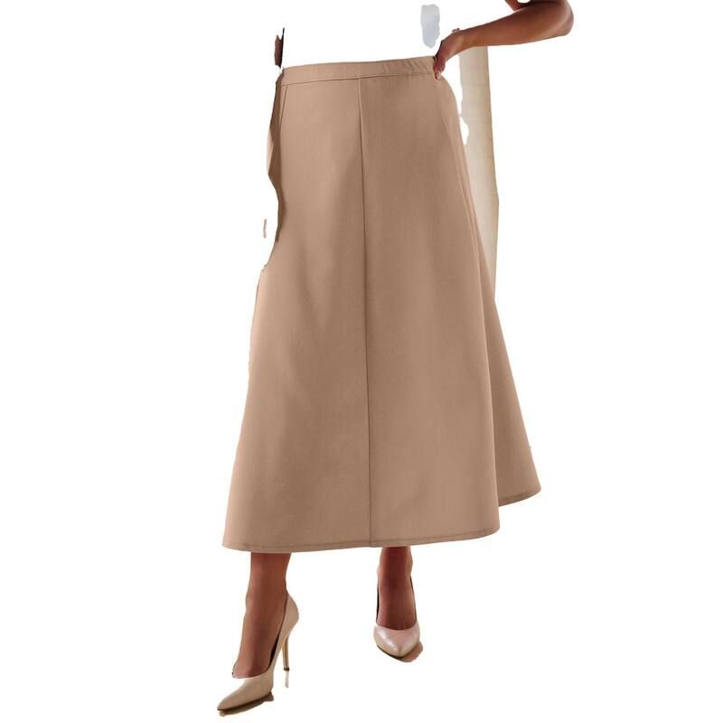 ロアマンズ レディース ボトムスカート A ライン プラスサイズ Roamans Womens Plusize Bend Over A Line Skirt Brown Sugar ブラウン
