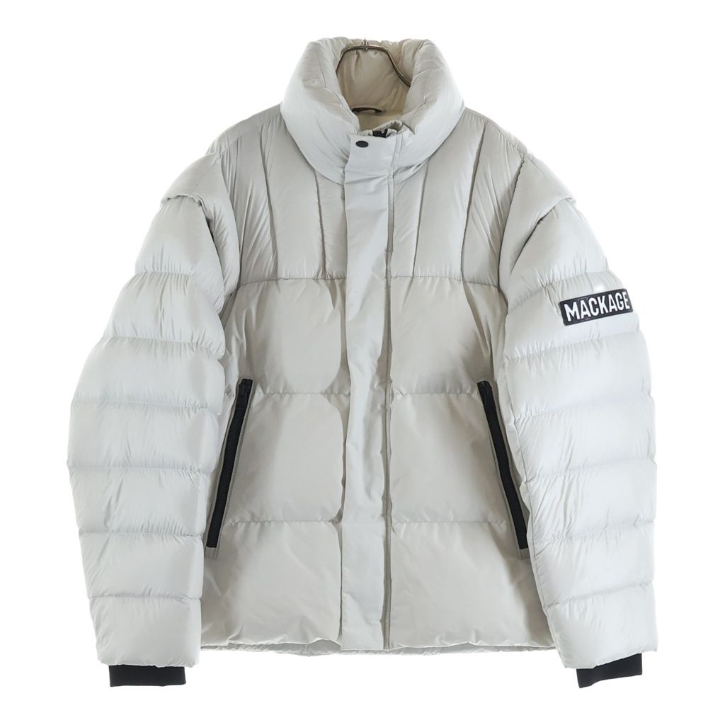 MACKAGE マッカージュ VICTOR TRENCH アームロゴパッチ ダウンジャケット アイボリー MACKAGE (マッカージュ) VICTOR TRENCH アームロゴパッチ ダウン