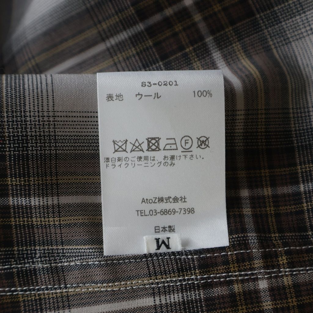 BASICKS (ベイシックス) LE0121W チェック柄 ウール長袖シャツ