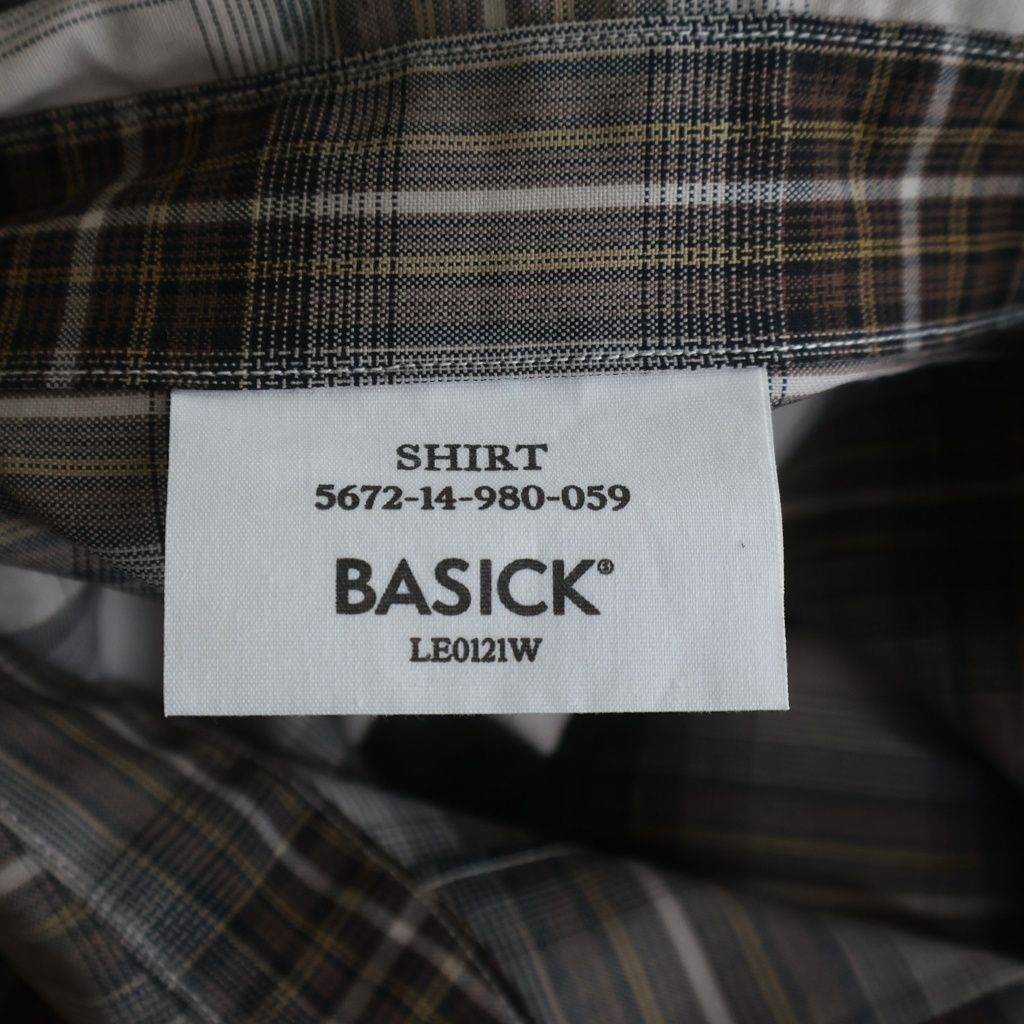 BASICKS (ベイシックス) LE0121W チェック柄 ウール長袖シャツ