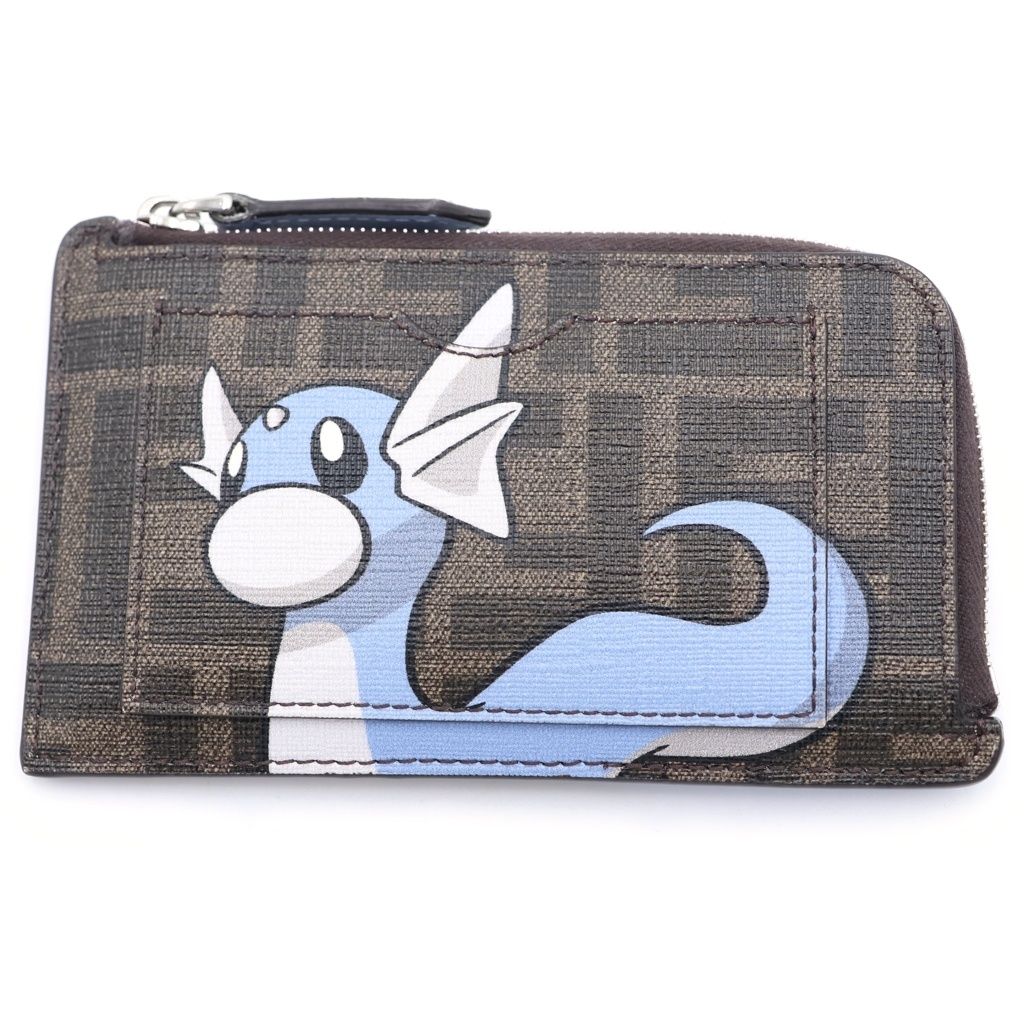 FENDI (フェンディ) ×POKEMON ×FRAGMENT DRATINI CARD CASE ×ポケモン ×フラグメント ミニリュウ コインカードケース ブラウン
