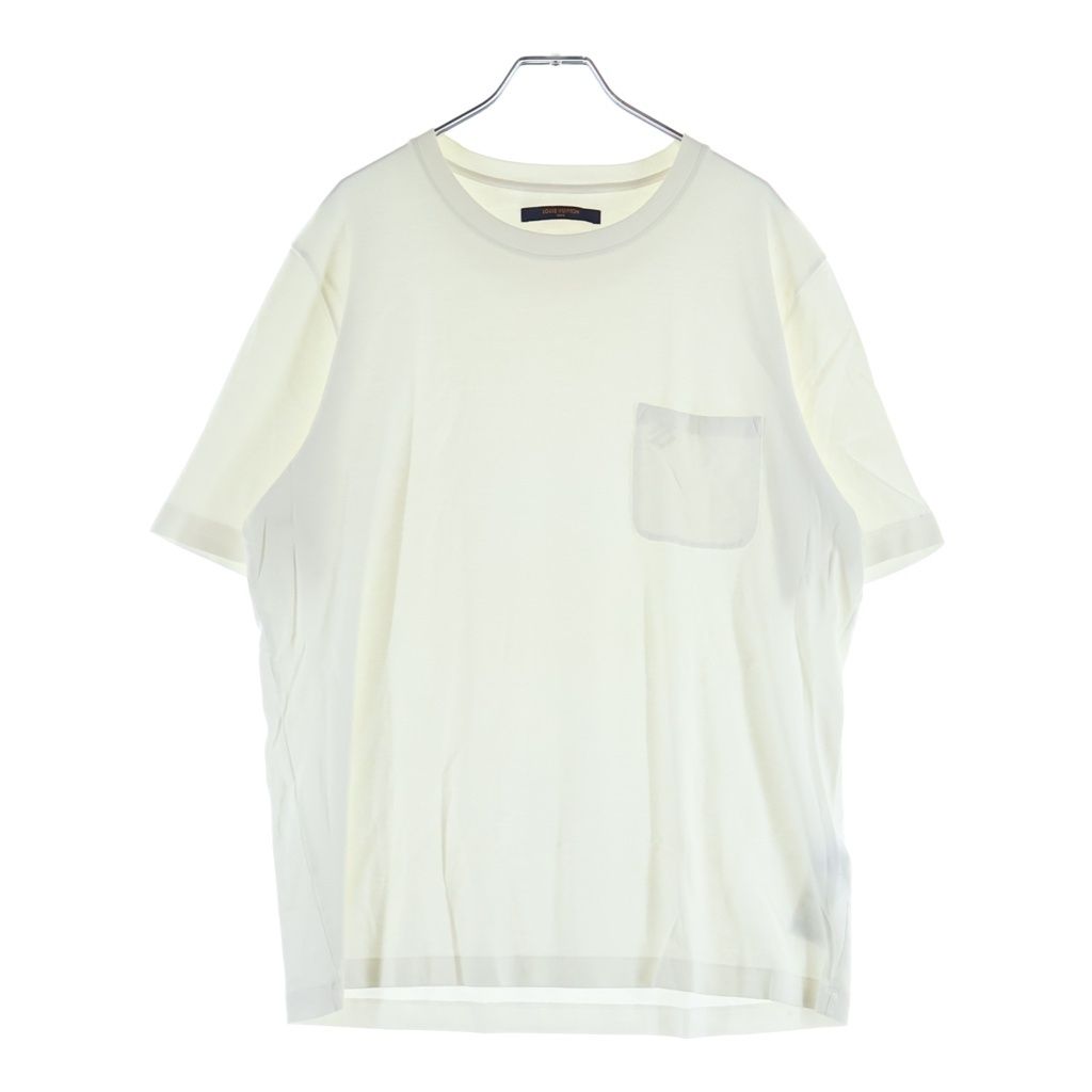 LOUIS VUITTON (ルイヴィトン) ダミエ コットン 3Dポケット 半袖 Tシャツ カットソー #XXL ホワイト RM191Q CMS H6Y45W