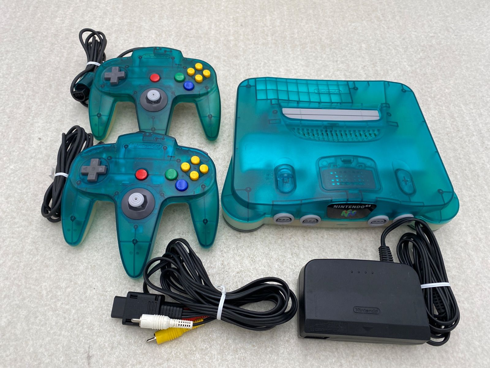 ニンテンドー64 本体 クリアブルー 動作品 コントローラー2点 拡張
