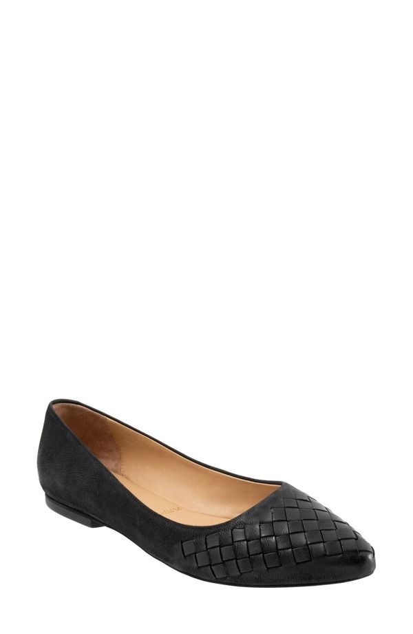 トロッターズ レディース シューズ パンプス Tシャツ Trotters Estee Woven Flat Black Nubuck ブラック