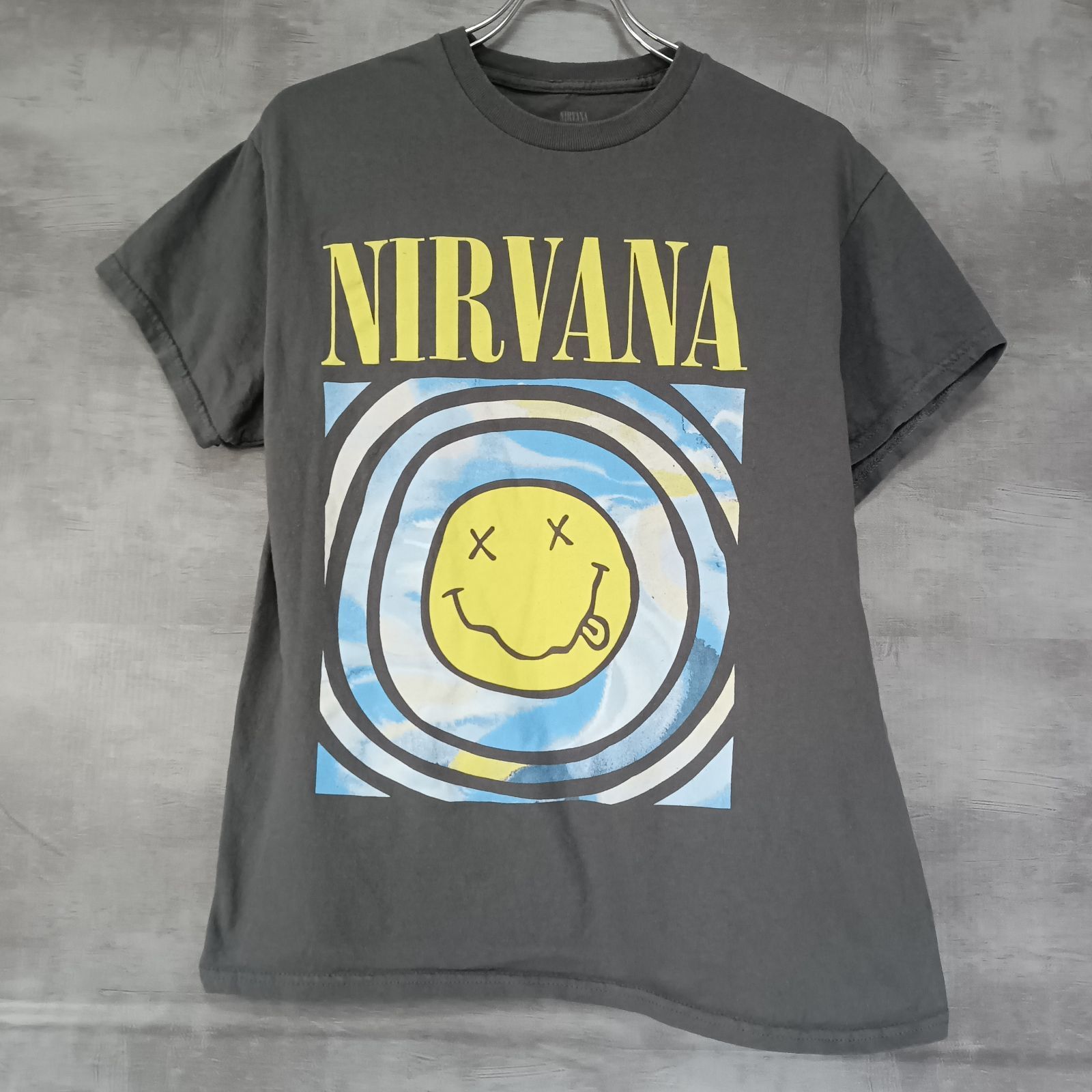 NIRVANA ニルヴァーナ スマイル バンドTシャツ グレー S【オ427