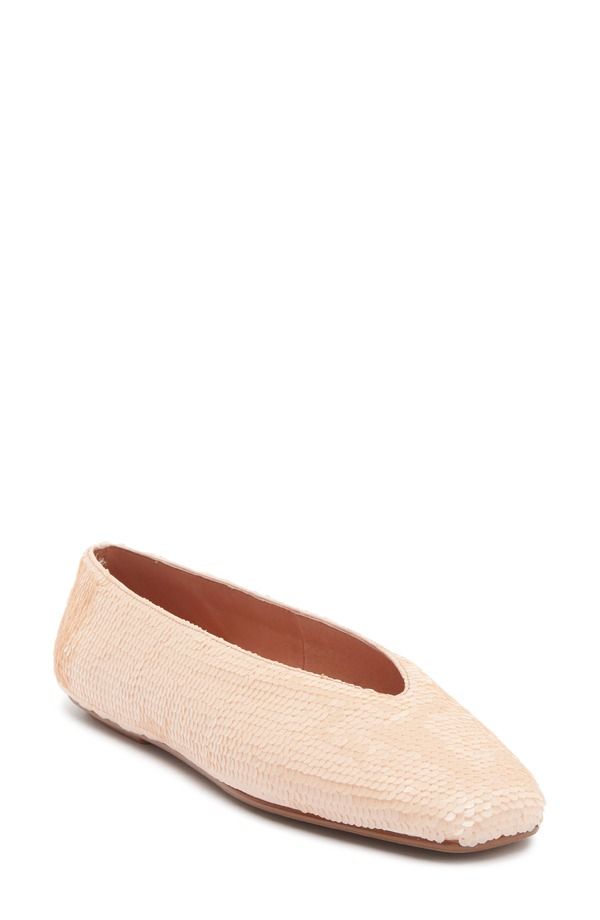 ジェフリー キャンベル レディース シューズ パンプスパンコール Jeffrey Campbell Fathom Sequin Square Toe Flat Blush ブラッシュ