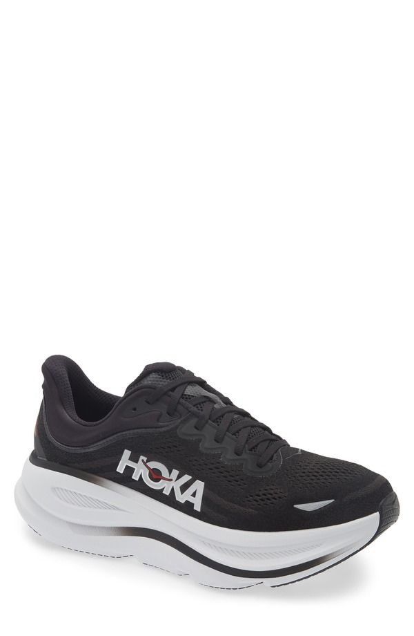 ホカオネオネ メンズ シューズ スニーカー HOKA Bondi 9 Running Shoe Black Vermillion ブラック
