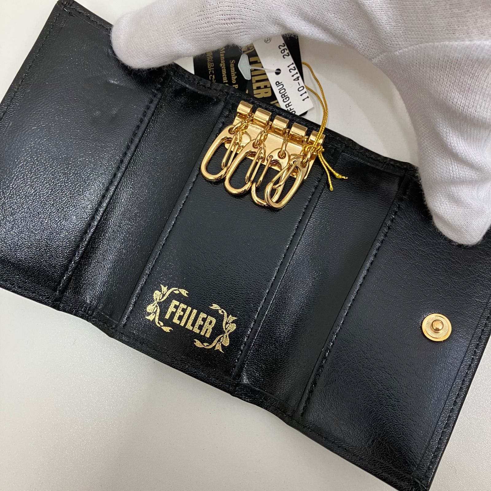 2494 新品未使用品 FEILER フェイラー ハイジ ブラック キーケース 鍵