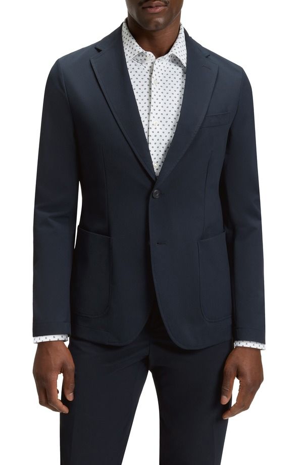 ボス メンズ アウター ジャケット・ブルゾン スリムフィット コート BOSS Hanry Slim Fit Stretch Twill Sport Coat Dark Blue ブルー