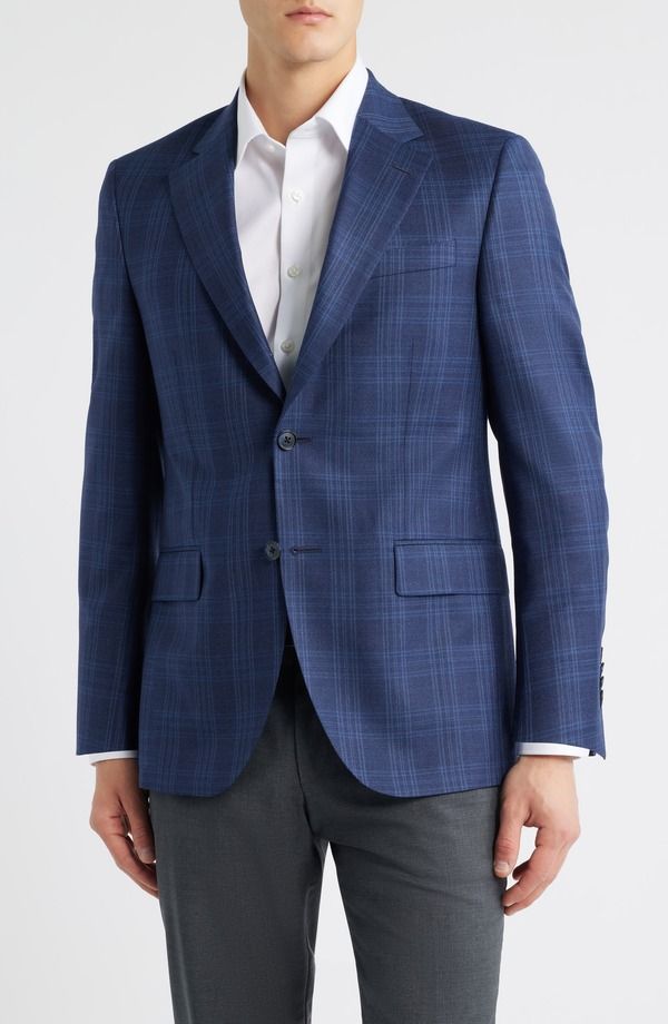 ピーター・ミラー メンズ アウター ジャケット・ブルゾン ウール コート Peter Millar Flynn Classic Fit Blue Plaid Wool Sport Coat Blue