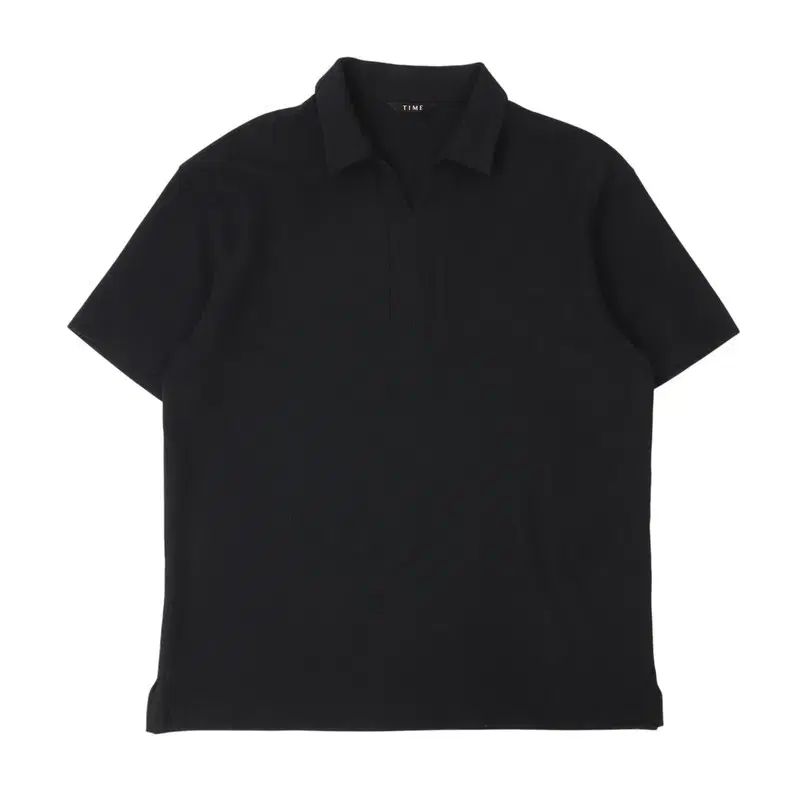 タイム 22SS ブラック ポリ レーヨン オープンカラー Tシャツ