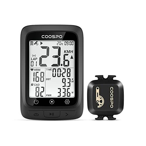 COOSPO BC107 サイクルコンピュータ GPS サイコン ワイヤレス 自転車スピードメーター Bluetooth5.0&ANT+対応 スピード/ケイデンスセンサー付き 自転車/ロードバイク用Ju