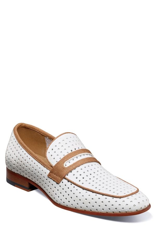 ステイシーアダムス メンズ シューズ ローファー Stacy Adams Winstead Saddle Penny Loafer White ホワイト