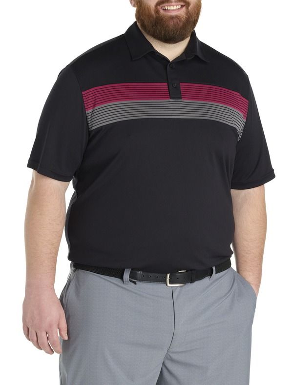 リーボック メンズ トップス ポロシャツ トール カラーブロック Reebok Big Tall Colorblocked Striped Polo Shirt Very Berry ストライプ