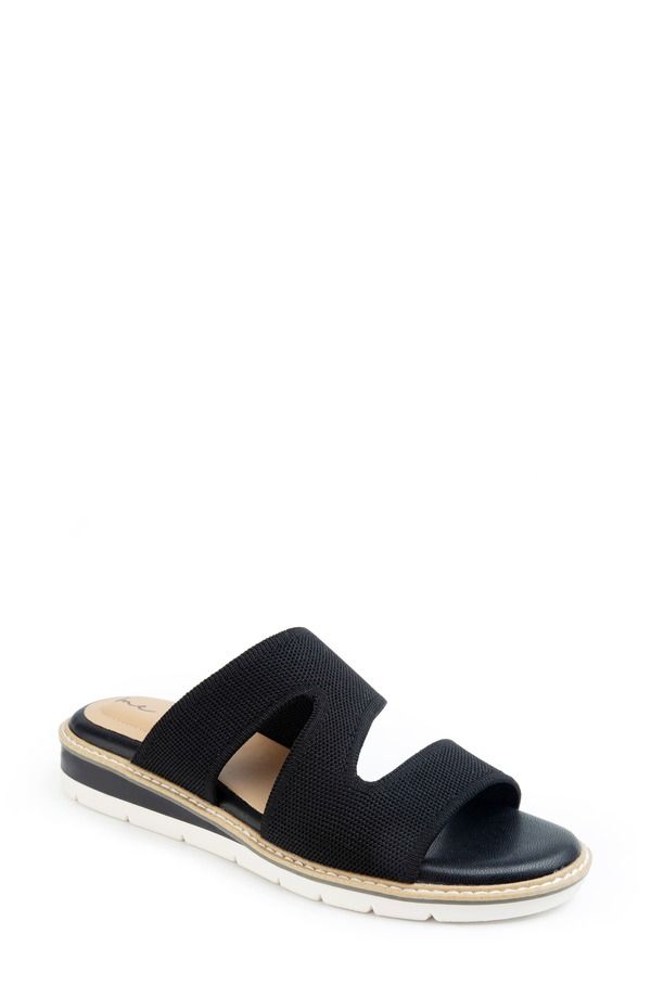 ミートゥー レディース シューズ ヒール サンダル Me Too Ailee Wedge Slide Sandal Black ブラック