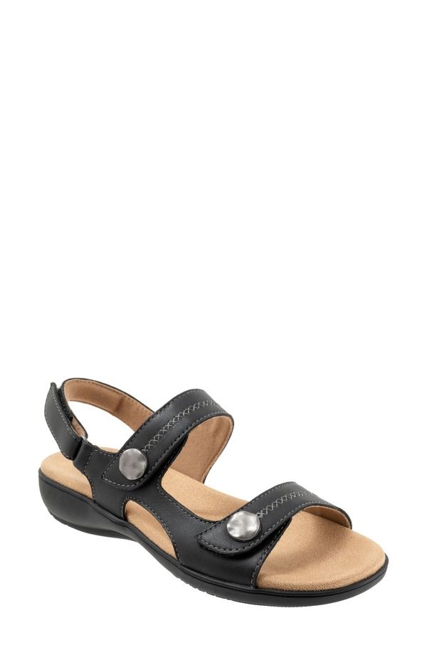 トロッターズ レディース シューズ ヒール サンダル Trotters Romi Stitch Slingback Sandal Black ブラック
