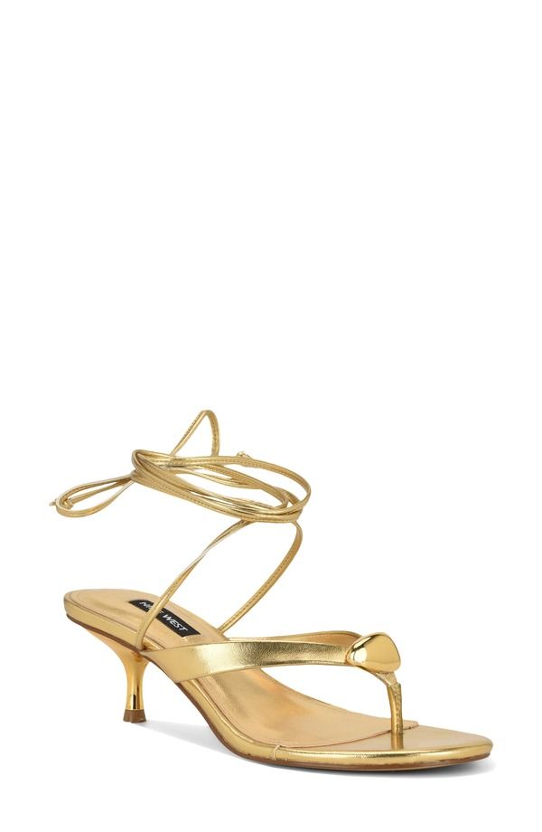 ナインウェスト レディース シューズ ヒール サンダル アンクル Nine West Batty Ankle Wrap Sandal Gold ゴールド