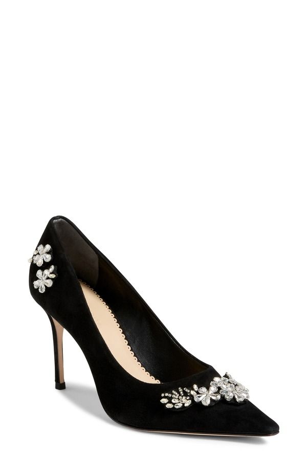 サンク セプト レディース シューズ ヒール Cinq Sept Appliqu Pointed Toe Pump Black Clear Crystal ブラック 84,590円
