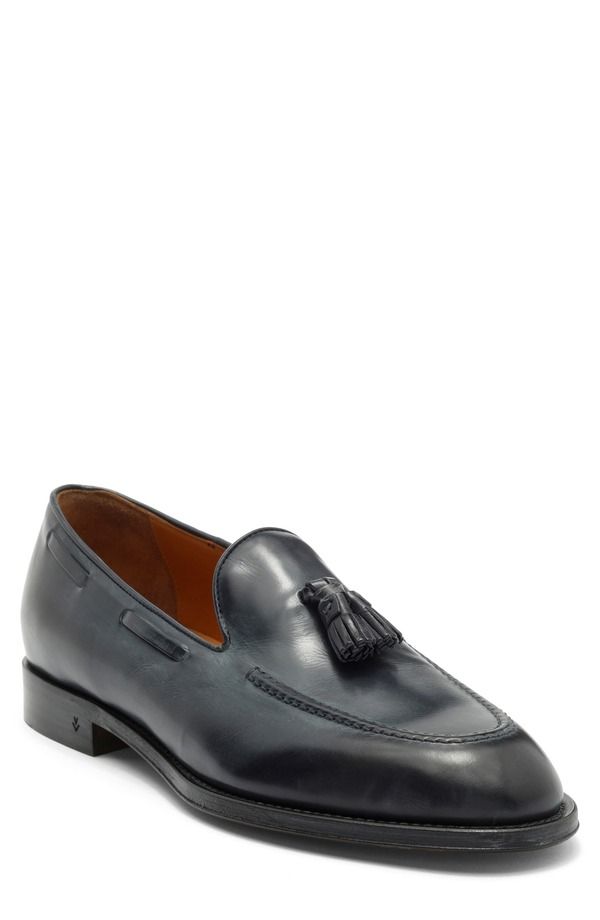 ジョンバルベイトス メンズ シューズ レザー ローファー John Varvatos Barrow Leather Tasseloafer Charcoal チャコール