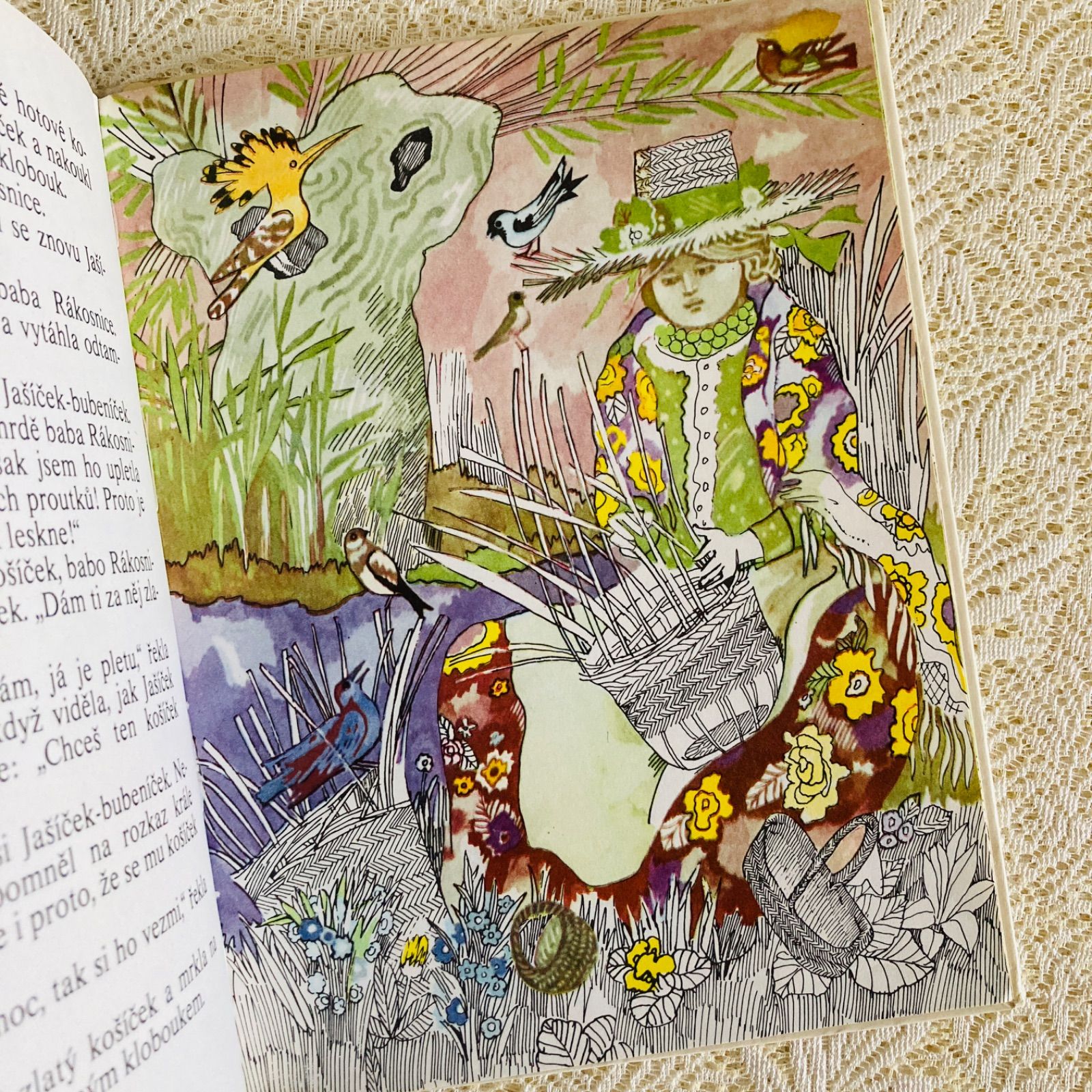 チェコ語のヴィンテージ絵本 Zlatý košíček ポーランドのおとぎ話 洋書