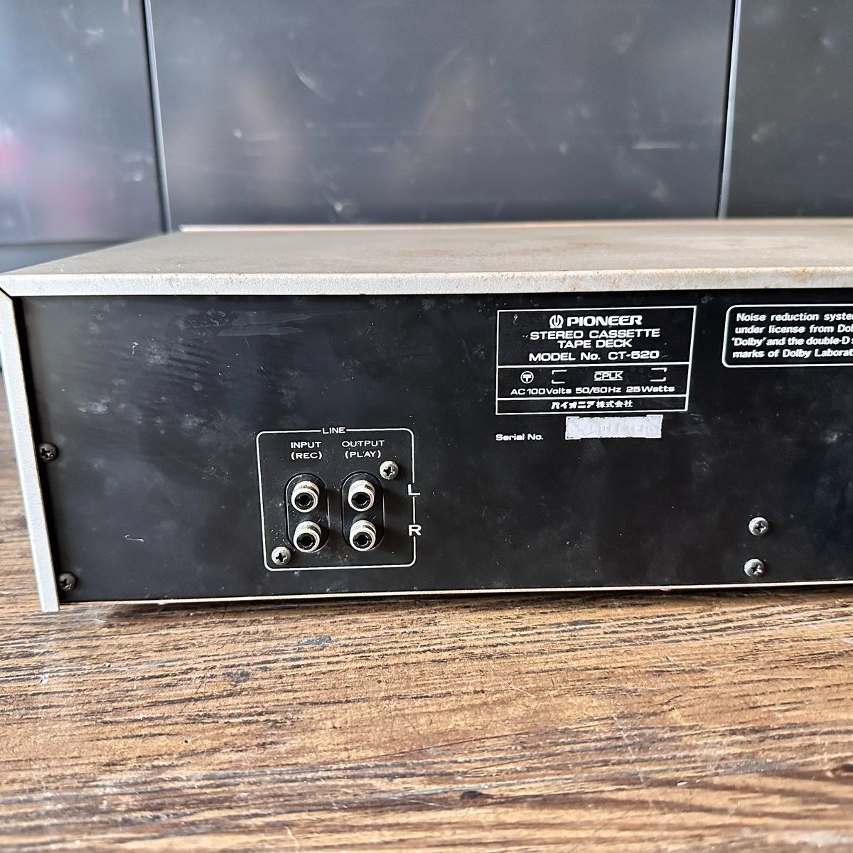 Pioneer CT-520 Stereo Cassette Tape Deck 2-Motor Logic Control
