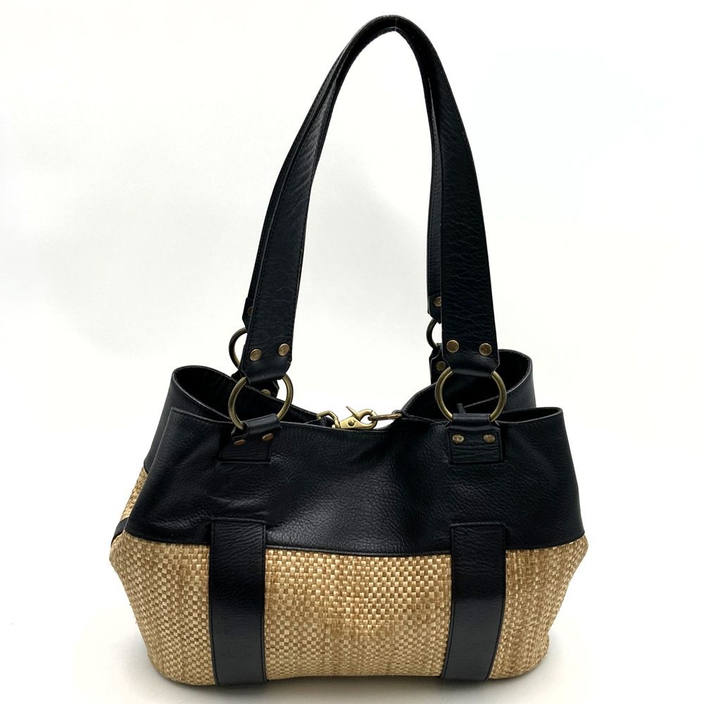 Chloe クロエ トートバッグ ハンドバッグ レザー ストロー かご