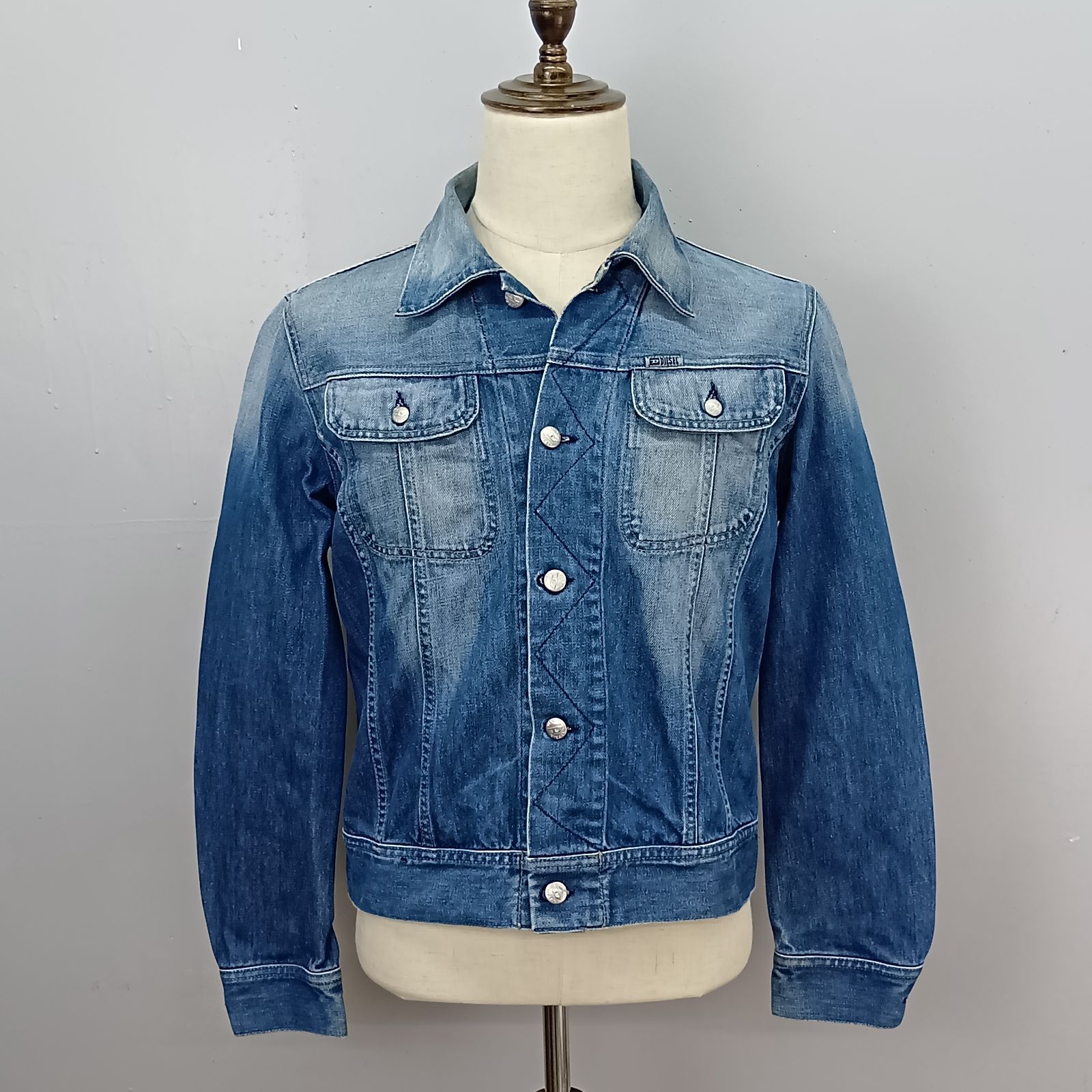 DIESEL Sサイズ デニムジャケット コットン100% イタリア製 ウォッシュ