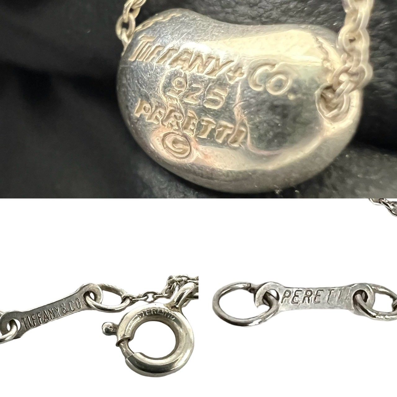 極 美品 TIFFANY&Co. ティファニー ビーンズ ネックレス シルバー925