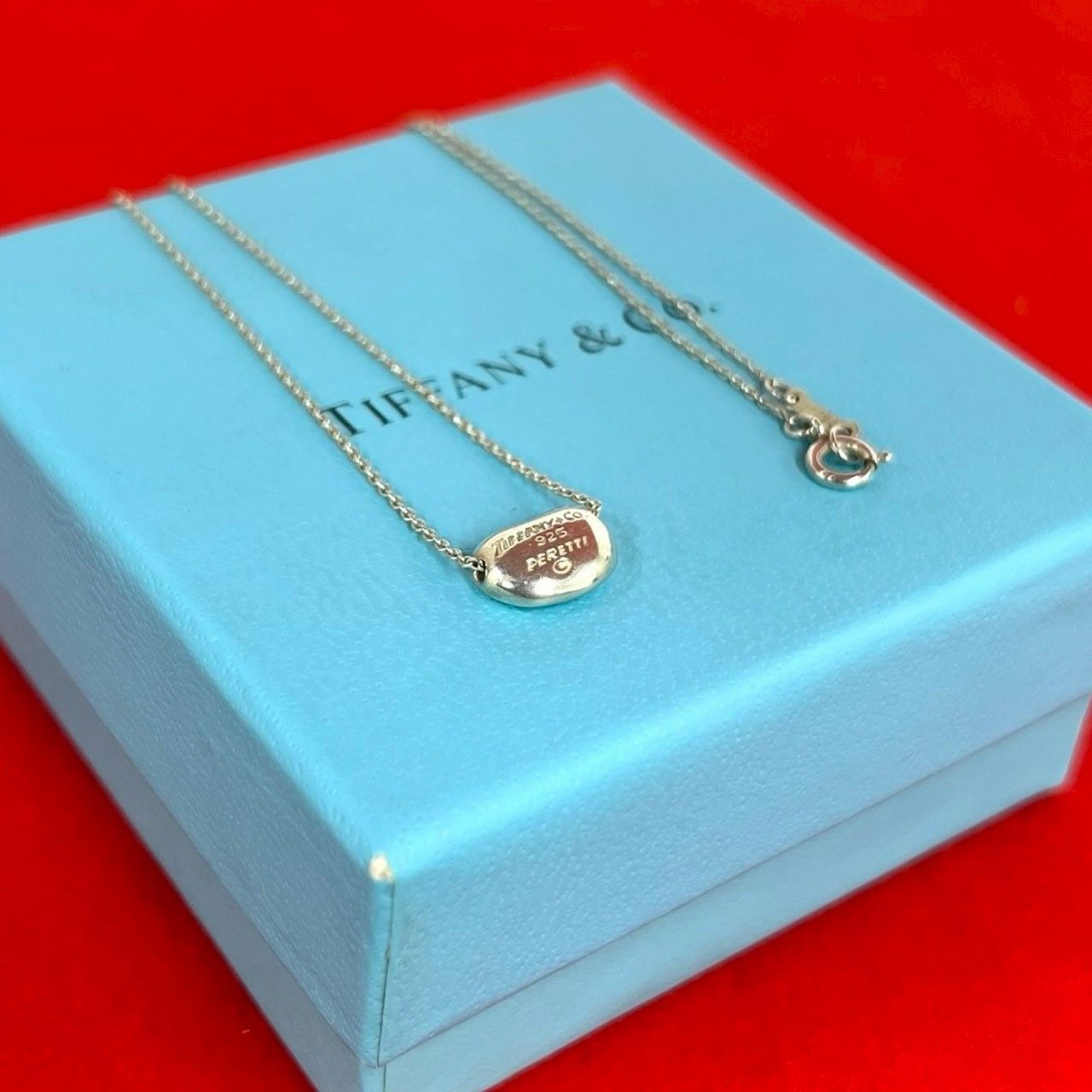 極 美品 TIFFANY&Co. ティファニー ビーンズ ネックレス シルバー925