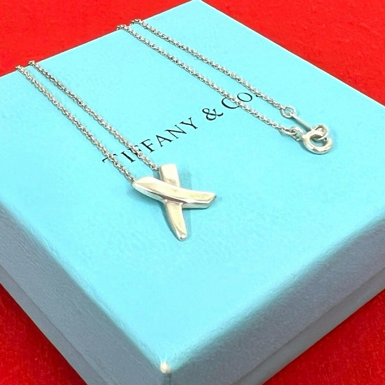 極 美品 TIFFANY&Co. ティファニー ヴィンテージ キス ネックレス 