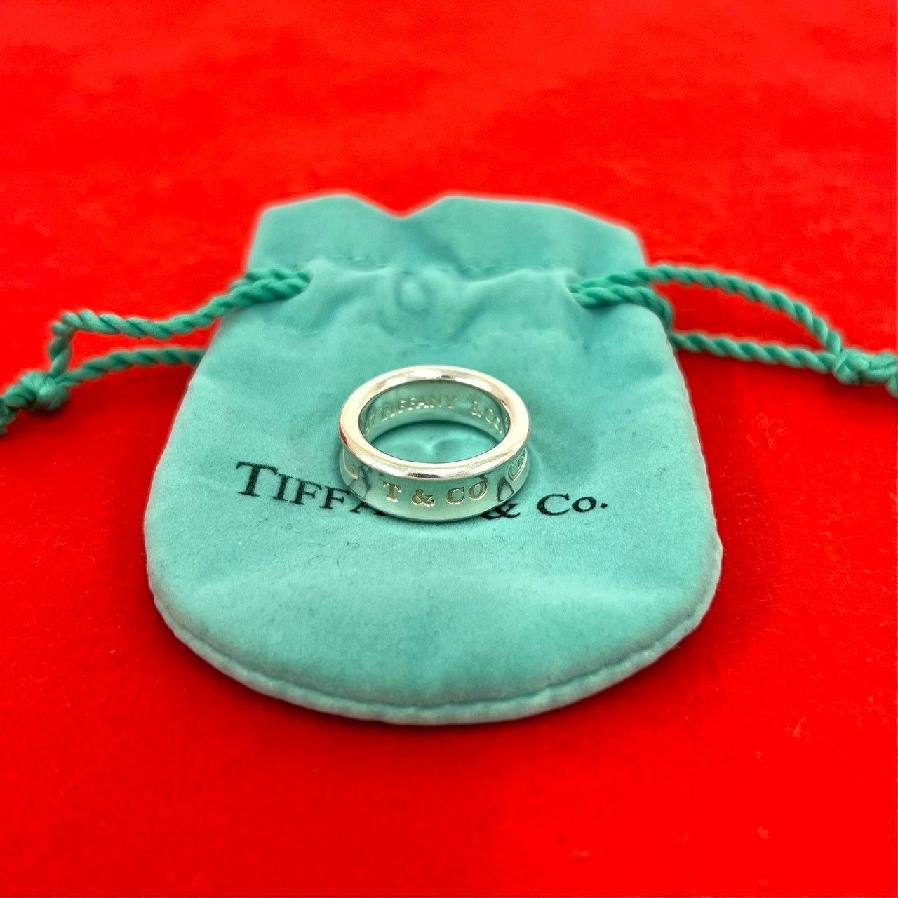 極 美品 袋付き TIFFANY&Co. ティファニー ヴィンテージ ナロー リング
