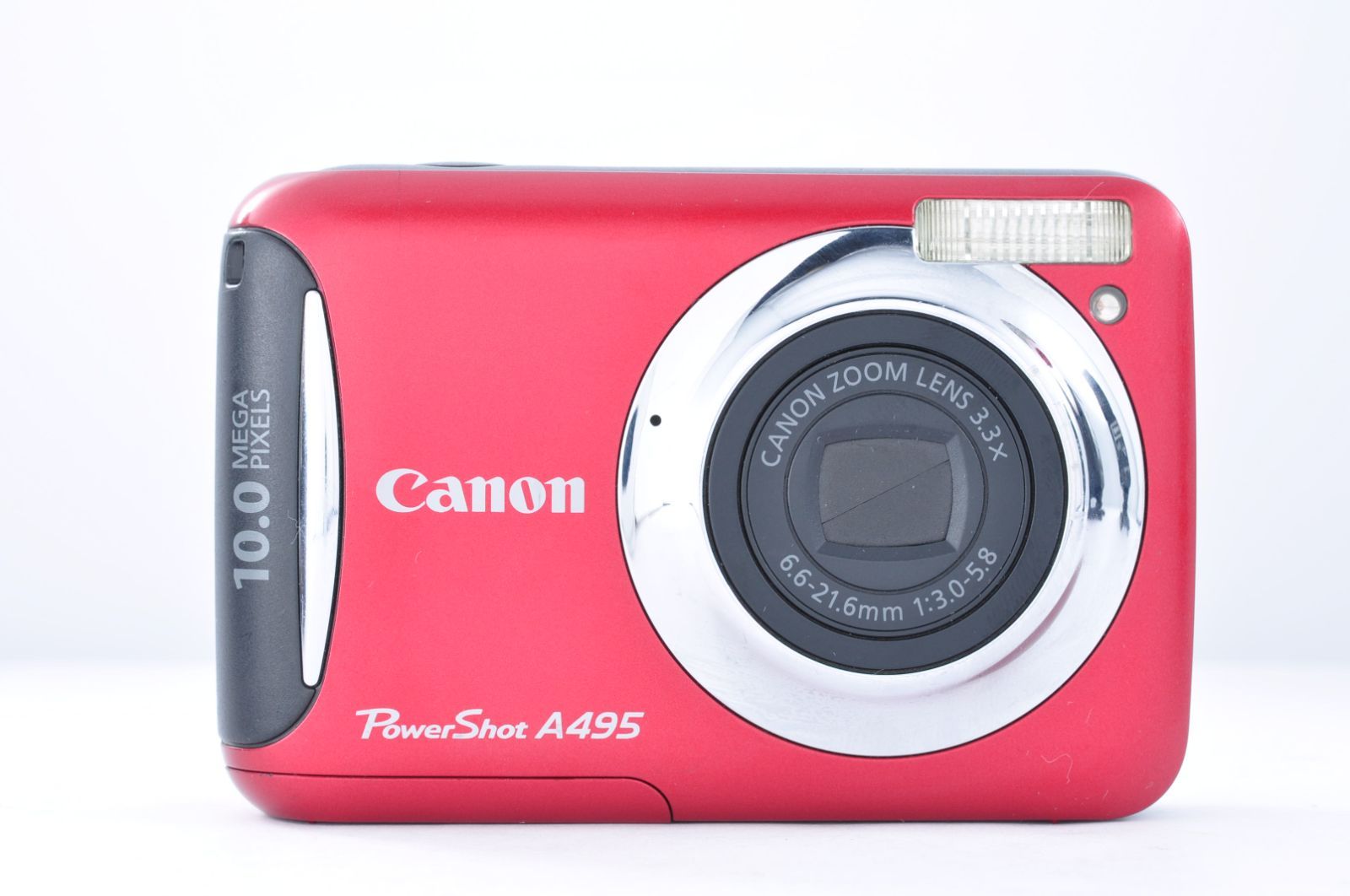 美品 Canon キヤノン PowerShot A495 レッド コンパクトデジタルカメラ