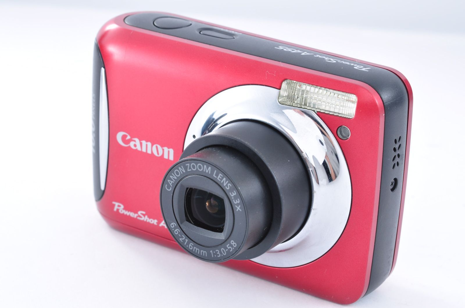 美品 Canon キヤノン PowerShot A495 レッド コンパクトデジタルカメラ
